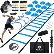 Agility Ladder Speed Training Equipment Set, 20ft Speed Ladder, 4 Hurdles, 10...