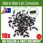 10x Male to Male 4 PIN RGB LED Strip Lights Controller Connectors 3528 5050 Lead