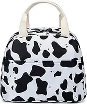 Cow Print Lunch Bag for Women Girls, Insulated Reusable Lunch Box Cooler Tote Bags for Adults Kids Work School Picnic Beach