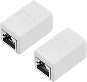 XYWHPGV RJ45 Coupler Inline Connector Cat7 Cat6 Cat5e Ethernet Cable Extender Adapter Female to Female 36x20x20mm White 2Pcs(c078f 999ed a16c7 7c191 77e1e 7f97c
