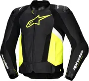 Alpinestars Missile V3 Airflow, leather jacket , color: Black/Neon-Yellow/White , size: 48