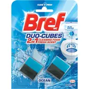 Bref Duo Cubes Original, In Cistern Toilet Cleaner, Blue Water, 2x50g, 100G 100 Grams