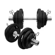 43kg Olympic Dumbell Set - Rubber Coated Iron Plate Dumbbell Weight Set