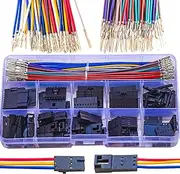 Ssighuyx MX2.54 2.54mm Cable Connector Kit,TJC8A Compatible with Dupont 2.54mm Pitch with Belt Lock 2/3/4/5/6/7/8/9/10 Pin Connector with 22AWG Pre-Crimped Cables(SH-DP-Lock)