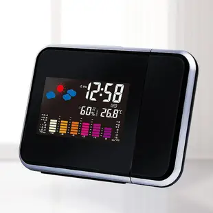 彩色 LED 數字投影鬧鐘時間投影儀溫度計時鐘