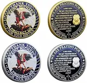 Divine Protection: Gold and Silver Dual Color Saint Michael Challenge Coins with Prayer Inscriptions - Ideal Gift for Veterans, Armed Forces - Armor Against Evil