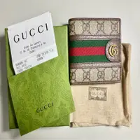 在飛比找PopChill優惠-[二手] Gucci短夾 經典logo短夾（附購證、防塵袋、