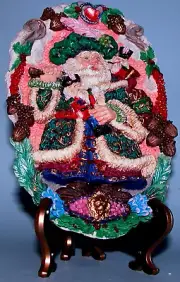 Possible Dreams Crinkle Clause "Celtic Santa Plaque" w stand 659305 Santa 1996