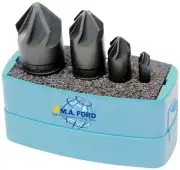 4 Pcs. M.A Ford 1/4",1/2",3/4" & 1"x 82 Deg. Chatterless 6 FLT Countersinks Set