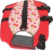 Dog Life Vest, Adjustable Red Tear Resistant Fashionable Dog Floatation Jacket High Buoyancy with Back Handle for Boating (S)
