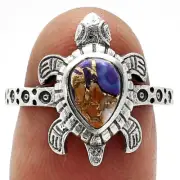 Tortoise - Spiny Oyster Turquoise 925 Sterling Silver Ring s.7.5 Jewelry R-1076