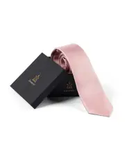 [Ferrari Formalwear] Silk Tie & Hank Set in Pink