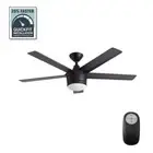 Ceiling Fan Merwry 52 in. Integrated LED Indoor Light Kit Remote Matte Black