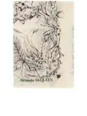 Alexander Mcqueen Wool Stole With Botanical Print