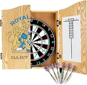 Sport Artwork Deluxe Dart Board Set with Wooden Cabinet, Multicolour