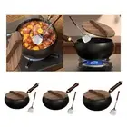 Iron Wok Practical Deep Design Fry Pan for Stewing Deep Frying Simmering