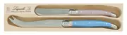 Debutant Cheese Knife Set Cornflour Blue & Pink