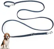 Dog Training Lead, 3M Double Ended Lead for Dogs, Professional Stop Pulling Dog Lead, Adjustable Hands Free Dog Lead, Multi-Functional Dog Leash for Puppy Walking, Running, Camping, Dark Blue