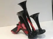 Milwaukee M12 Impact Air Horn, Train Horn, Trio Black Trumpets 11 Inch, Brass