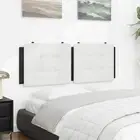 Black and White Faux Leather Headboard Cushion 137cm Double Bed Decor