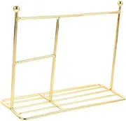 Totority Storage Display Stand Coat Hanger Garment Rack Clothes Racks Clothes Hanging Rack Doll Clothes Storage Doll Clothes Holder Doll Dress Display Holder Doll Clothing Rack Iron Golden