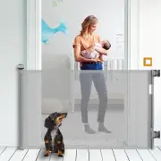 Upgraded Retractable Baby Gate for Stairs, 33" Tall Expands 55" Wide Ideal Safet