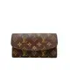 Louis Vuitton Emilie 帆布釦式長夾(M61289-芭蕾粉)