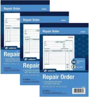 Repair Order Book, Carbonless, 2-Part, White/White, 5-9/16 X 8-7/16 Inches, 50 S