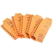 1-100 Cattle Number Ear Tag 6x7cm Set - Medium Orange Livestock Label Set