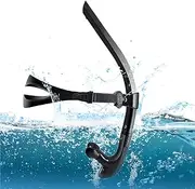 TangyueW Swim Snorkel, One-Way Purge Valve Swimmers Snorkel for Lap Swimming Training Snorkeling, Front Mounted Training Gear with Comfortable Silicone Mouthpiece
