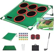 Fun Yard Games, Backyard Games for Young Adults, Fathers, Dads, Golfers. Casual at Home Golf Game, Ideal Golf Gifts for Men. Easy Assembly, Compact Target Mat Game Set A