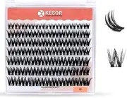KESOR Lash Cluster Extension DIY (W) 84Pcs Premium Quality Soft Thin Band Like Real Lashes C Curl (8-16mm Refill Lashes)