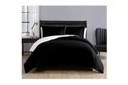 3 Piece Micro Mink Comforter Set Black Queen