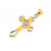 9ct Gold Diamond Fancy Cross Pendant