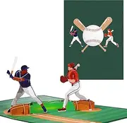 CNLITIHEKA Baseball Pop Up Cards, Pop Up Fathers Day Cards, 3D Sports Birthday Greeting Card, Happy Father's Day Card, Father's Anniversary Card for Dad Mom Husband Wife Men Women.