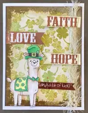 ST PATRICK'S DAY - Simon Says Stamp LLAMA - handmade mixed media card by DEE