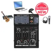 3-Channel Sound Card Mixing Console Digital Audio Mixer5V USB Y5I8