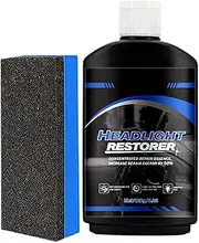 Headlight Polish, 120g Headlight Cleaner Instant Renewal Restorer With Sponge, Auto Headlight Restoration Cleans Yellow Haze Scratch Off Brings Headlight