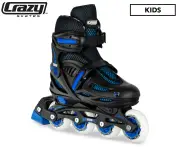 Crazy Skates 148 Adjustable Kids Inline Skates - Black/Blue
