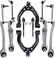 Front Upper Lower Control Arms Tie Rod End Link 12pcs Set Kit Compatible For Tesla Model S 2013 2014 2015 2016 2017-2022