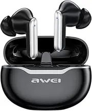 AWEI T50 Wireless Earbuds, Bluetooth 5.3 Headphones Stereo, Ear Buds with Noise Cancelling Mic, IPX6 Waterproof in Ear Earphones, 30H Playtime AI Call Noise Reduction in-Ear Wireless Earbuds Black