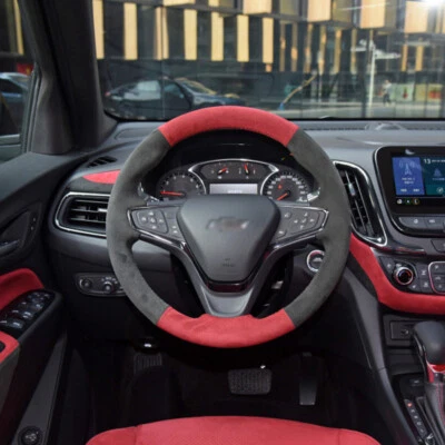 Carbon Fiber&Hole Leather Steering Wheel Hand Sewing Wrap For Chevrolet Equinox