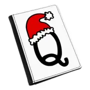 Letter Q Christmas Hat Passport Holder Cover Case Red Santa Father Kids Alphabet