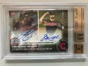 2016 Topps Now KLUBER + LINDOR DUAL ON CARD AUTO /99 BGS 9.5 DUAL AUTO WOW