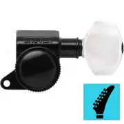 NEW Grover 505 Mini Roto-Grip Locking Rotomatic 6 In line Tuners PEARLOID BLACK