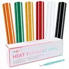 6 Rolls Heat Transfer Vinyl Bundles for T-shirt - 12'' x 5ft Iron on HTV Vinyl