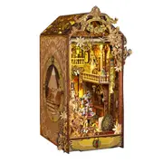 3D Wooden Puzzle Book Stand Miniature Dollhouse Kit for Birthday Gift
