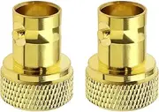 ECSiNG 2PCS BNC Female to SMA Male Coaxial Adapter BNC to SMA Coax Jack Connector Brass Gold-Plating Converter for Coaxial Cable Surveillance Cameras WiFi Radio