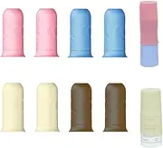 NELSHP Silicone Travel Bottle Covers,8 Pack Container Sleeves,Stretching Accessories for Shampoo Lotion Conditioner Wash Body Bottles(Blue/Black/White/Pink)