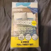 Fortnite Boogie Kids 4-Piece Full Sheet Set, Microfiber, Blue, Epic Games